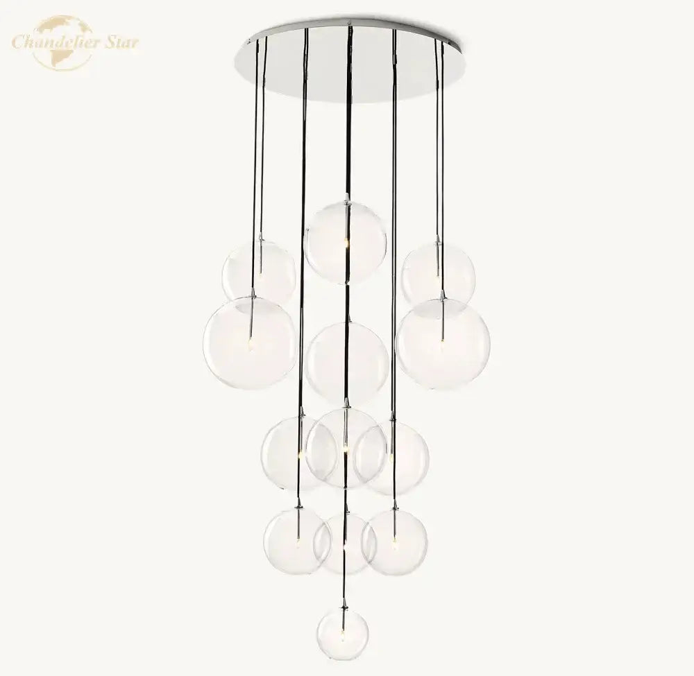 Chrome Glass Globe Chandelier