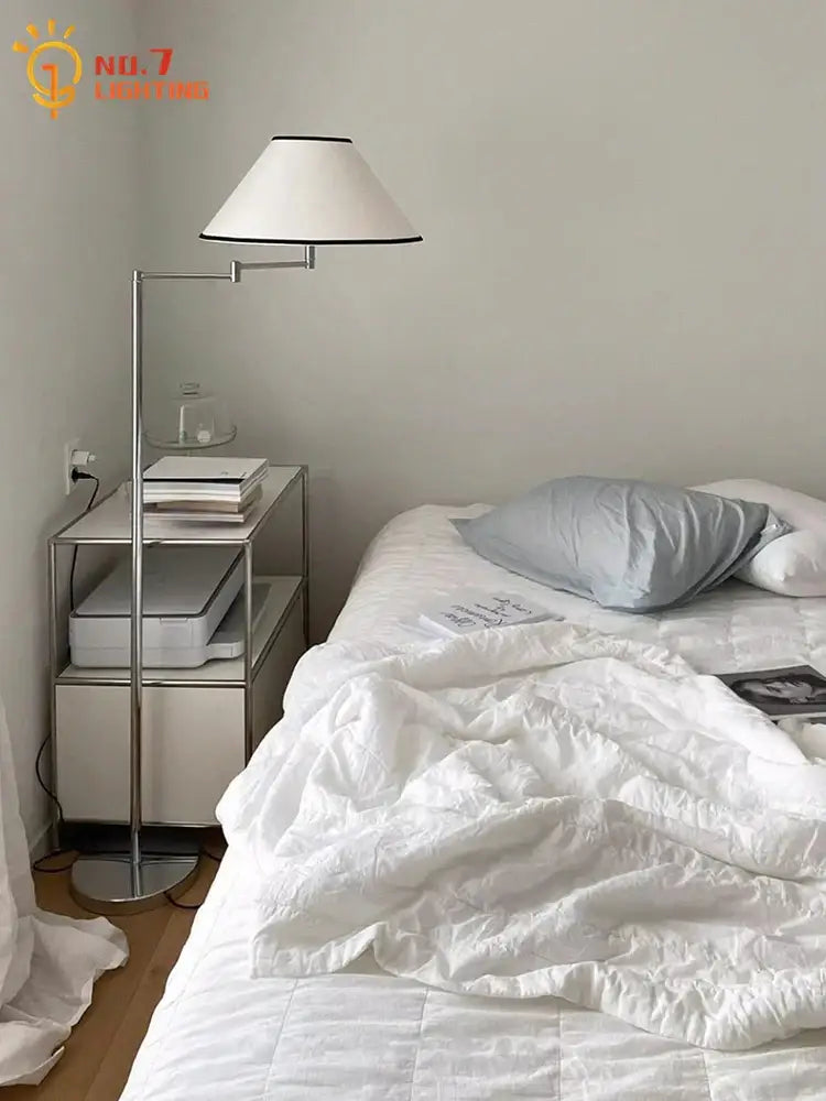 Chrome Cream Floor Lamp