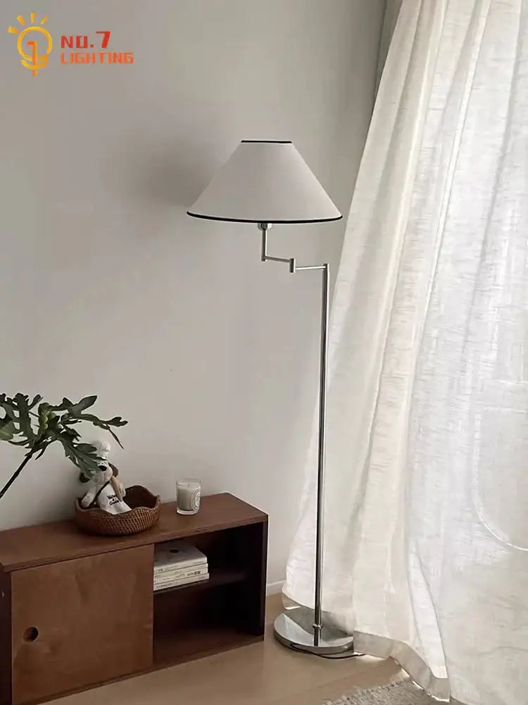 Chrome Cream Floor Lamp
