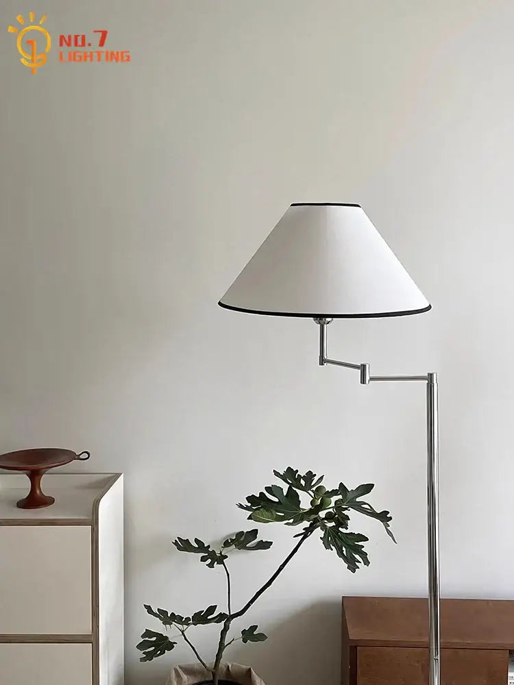 Chrome Cream Floor Lamp