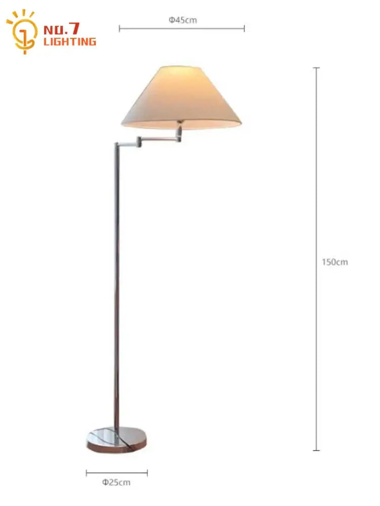 Chrome Cream Floor Lamp