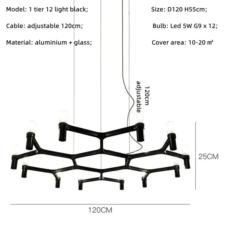 Chrome Multi-Tier Chandelier