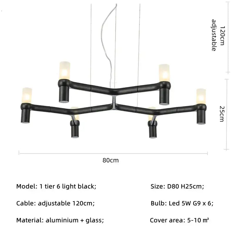 Chrome Multi-Tier Chandelier