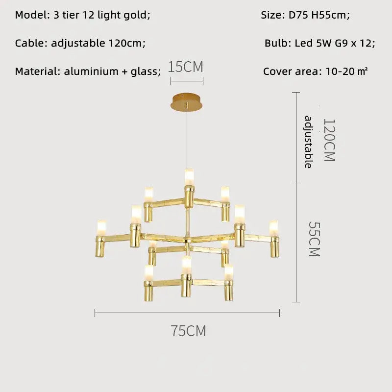 Chrome Multi-Tier Chandelier