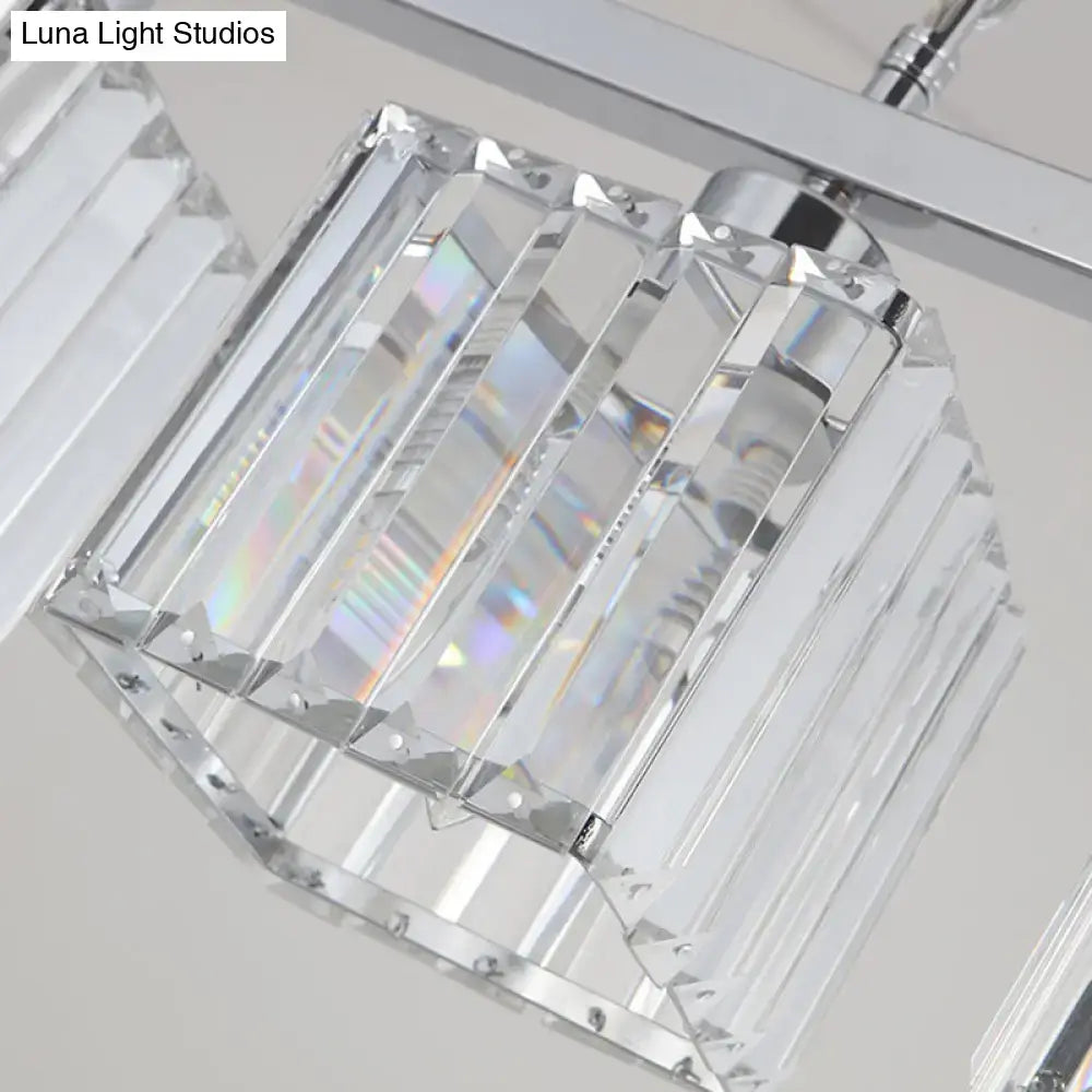 Chrome Crystal Block Pendant