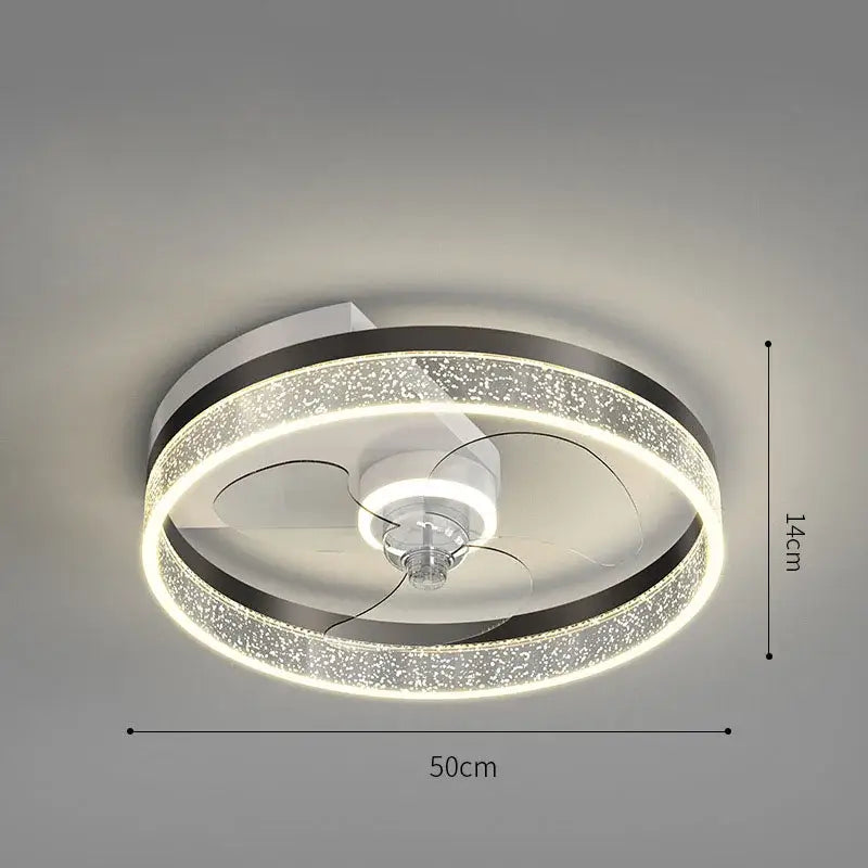 Chrome Crystal Ceiling Fan Light