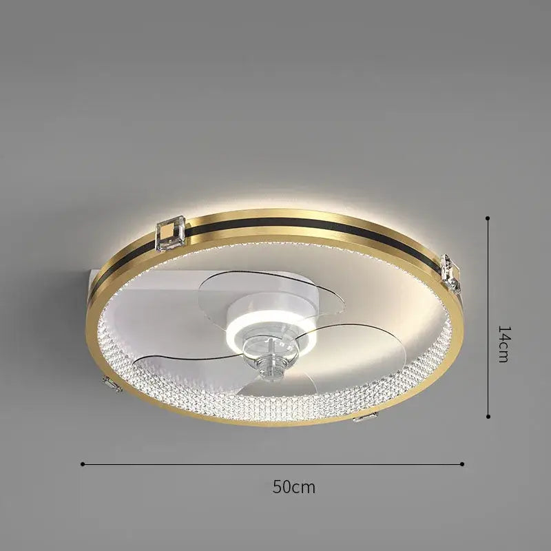Chrome Crystal Ceiling Fan Light