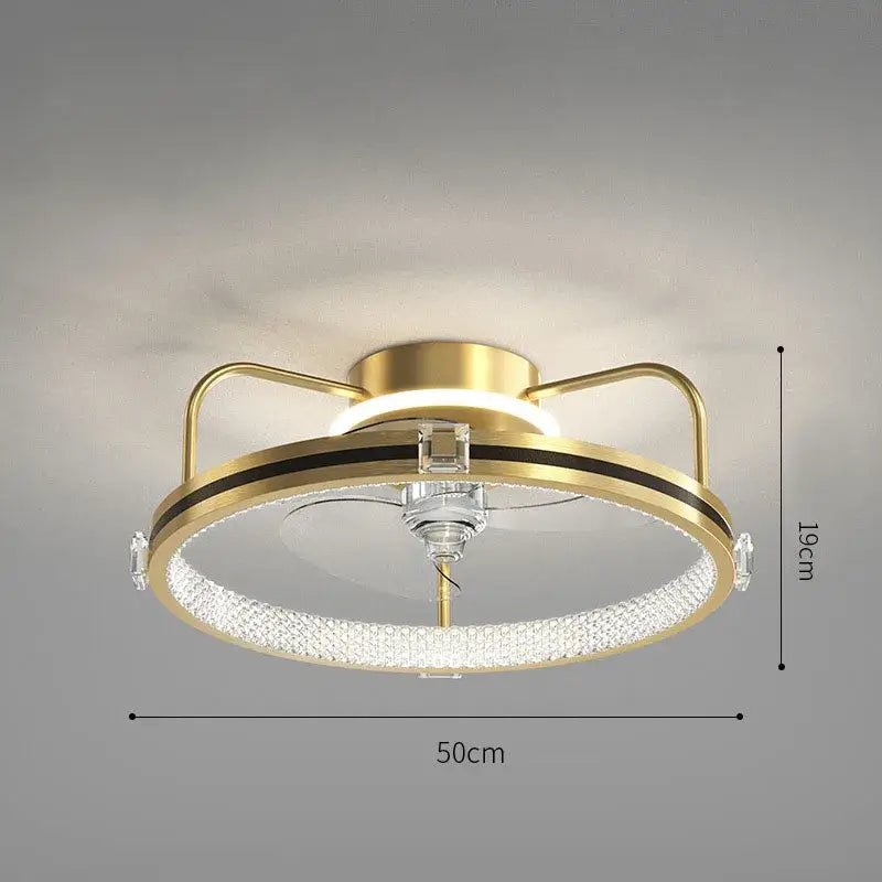 Chrome Crystal Ceiling Fan Light