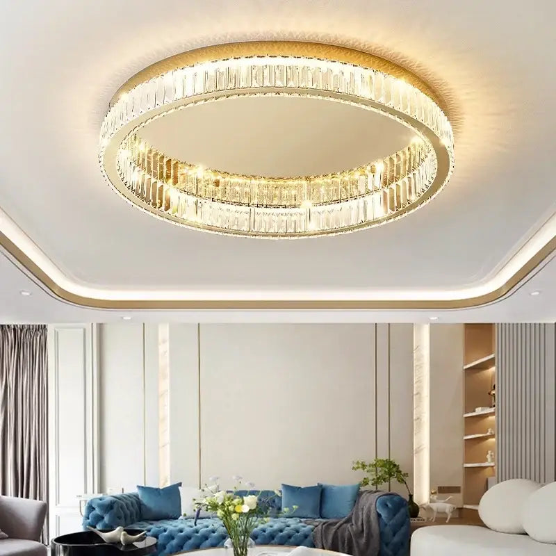 Chrome Crystal Circle Chandelier