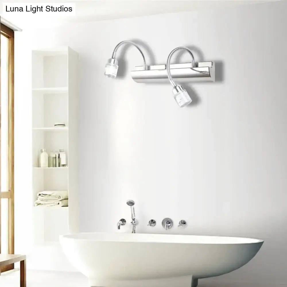 Chrome Crystal Cylinder Wall Sconce