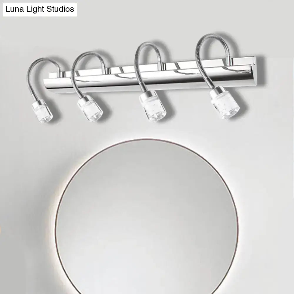Chrome Crystal Cylinder Wall Sconce