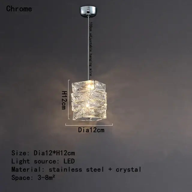 Chrome Crystal Dining Pendant Lamp