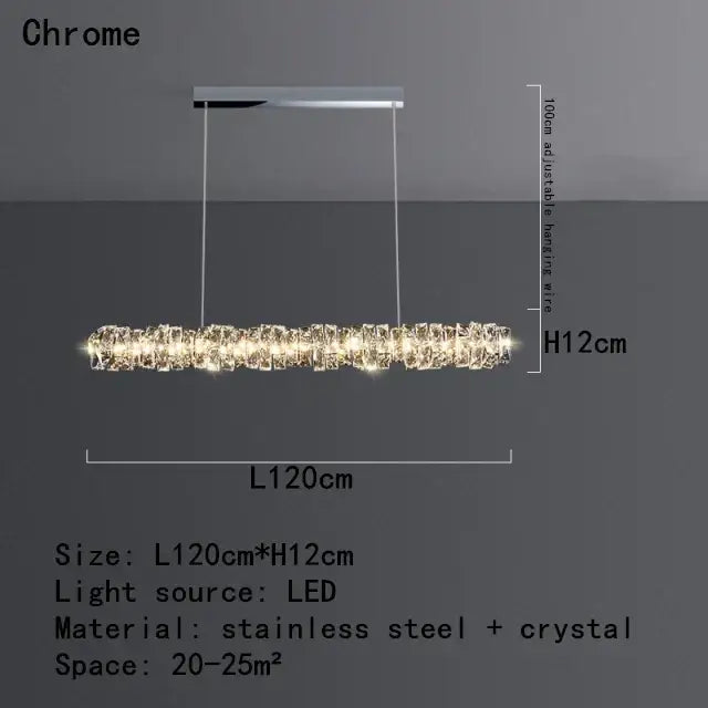 Chrome Crystal Dining Pendant Lamp