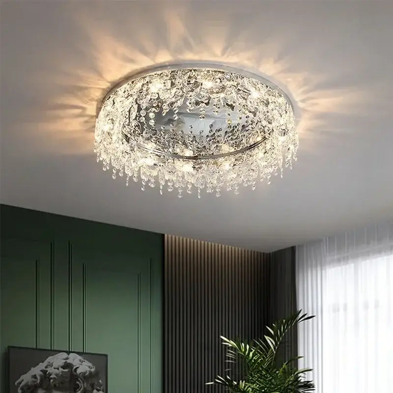 Chrome Crystal LED Chandelier 50 To 80cm