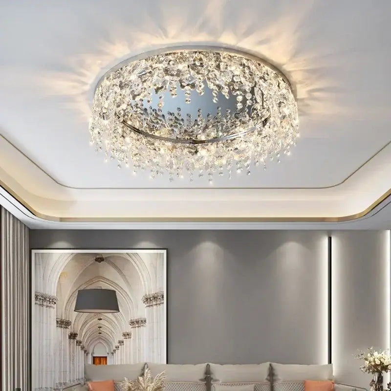 Chrome Crystal LED Chandelier 50 To 80cm