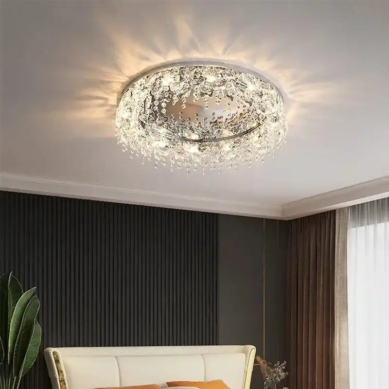 Chrome Crystal LED Chandelier 50 To 80cm