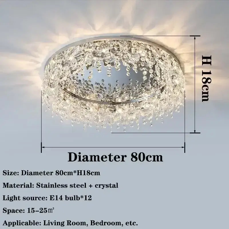 Chrome Crystal LED Chandelier 50 To 80cm