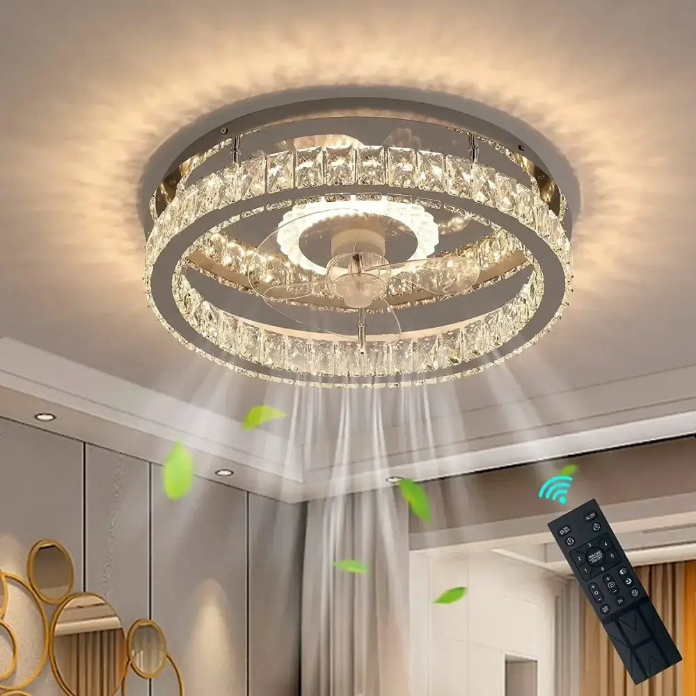 Chrome Crystal Ceiling Fan