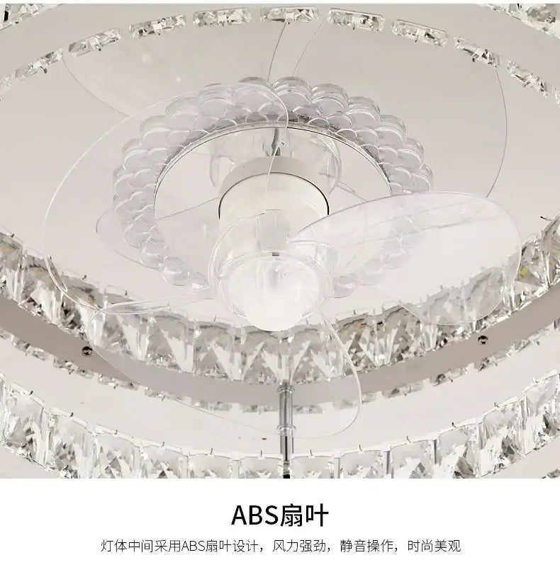 Chrome Crystal Ceiling Fan