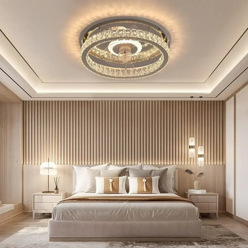Chrome Crystal Ceiling Fan