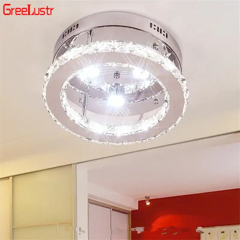 Chrome Crystal Bedroom Light