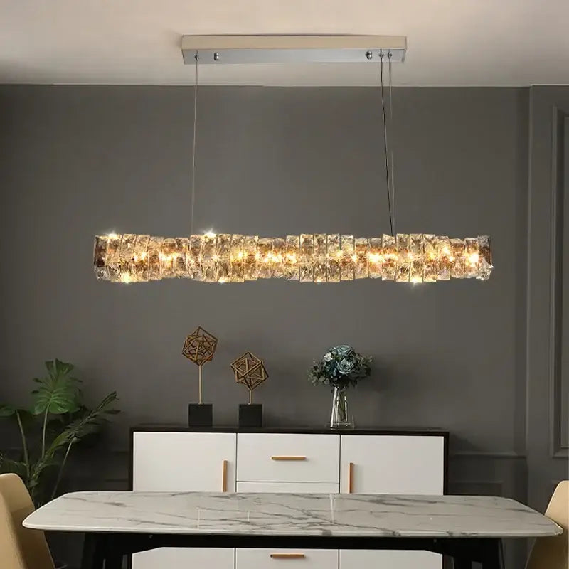 Gold Crystal Remote Dimming Ceiling Chandelier