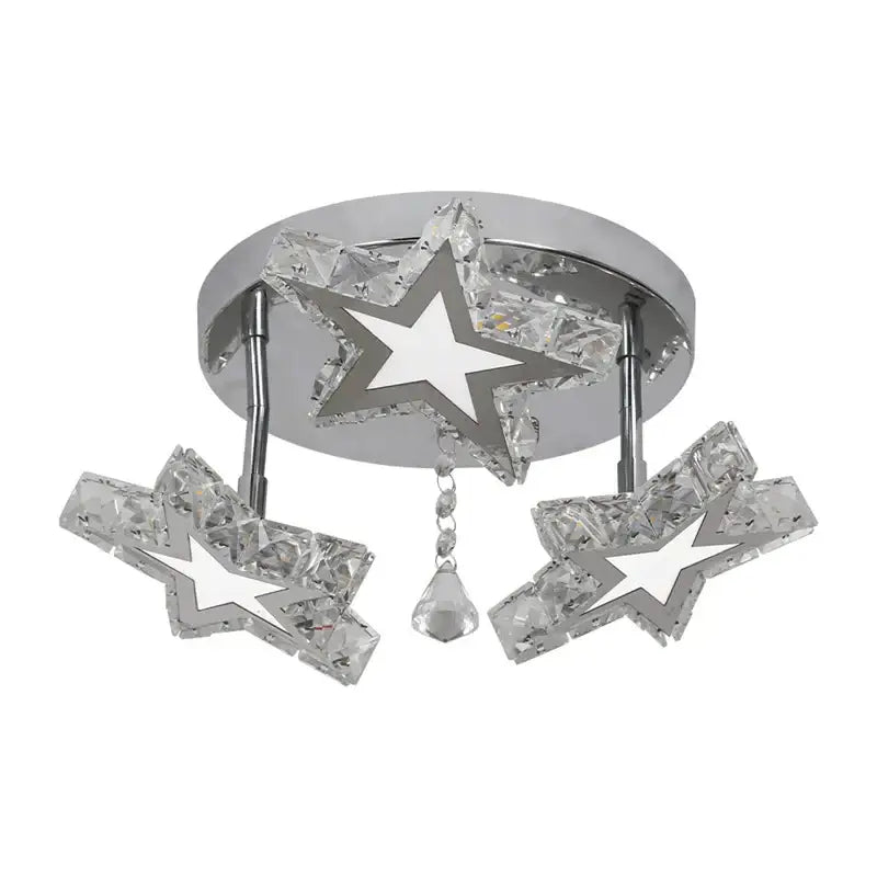 Chrome Crystal LED 5-Head Nordic Chandelier