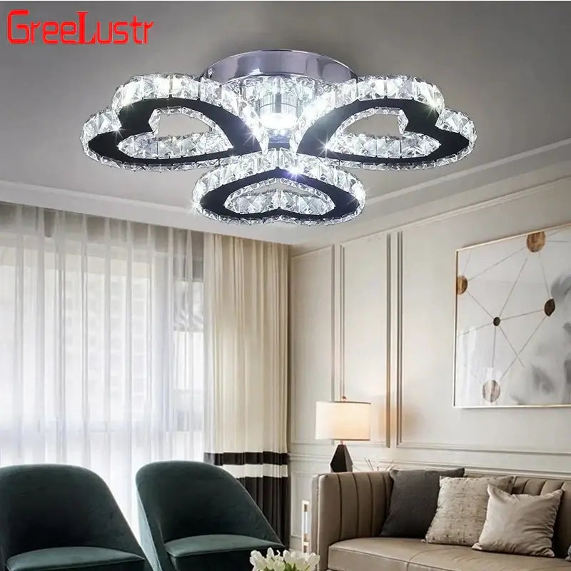 Chrome Crystal LED 5-Head Nordic Chandelier