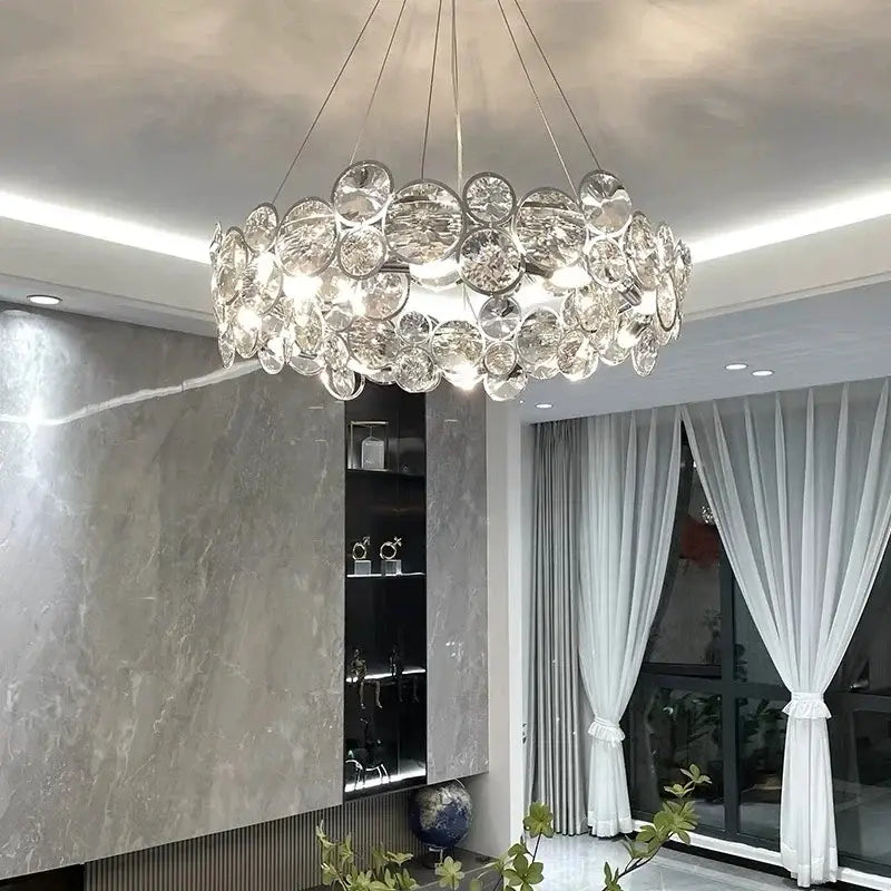 Chrome Crystal Ring Chandelier