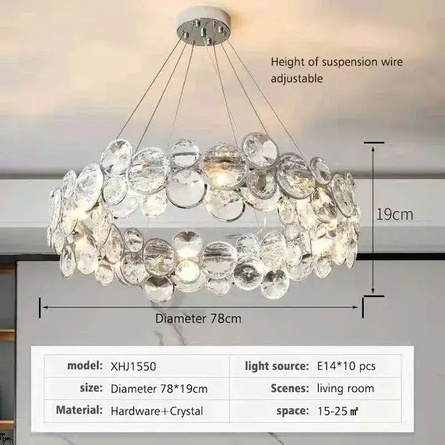 Chrome Crystal Ring Chandelier