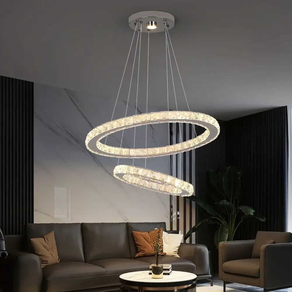 Chrome Crystal 1-Ring Dining Area Pendant Light