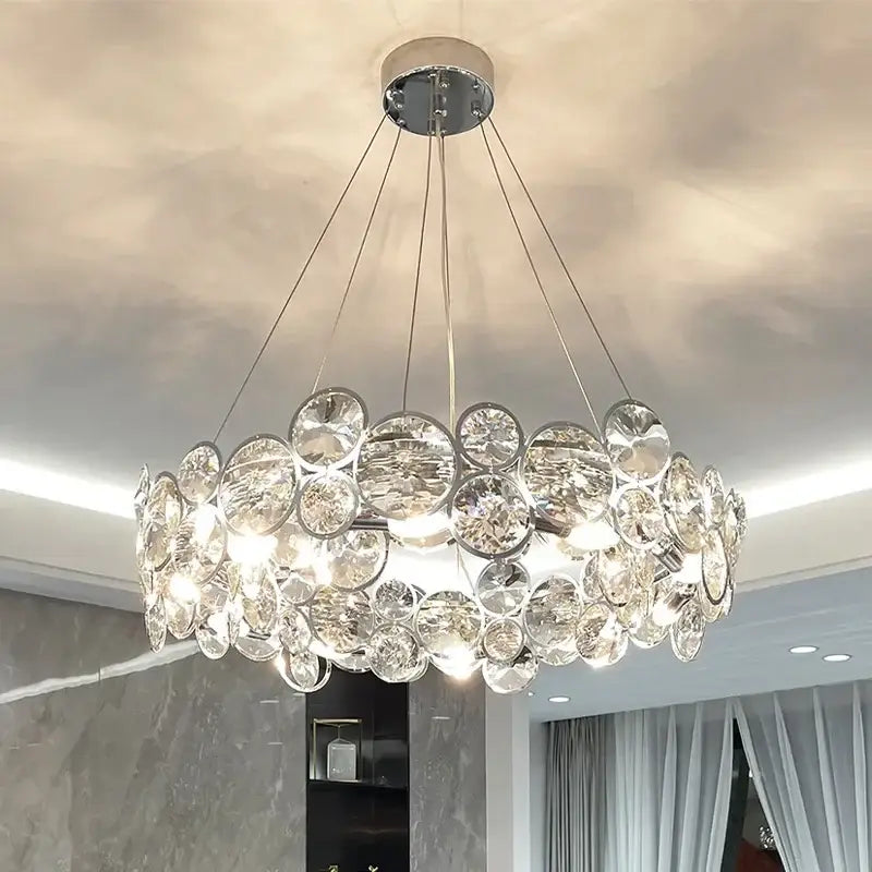 Chrome Crystal Ring Chandelier
