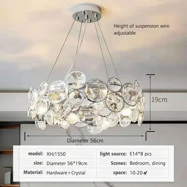 Chrome Crystal Ring Chandelier