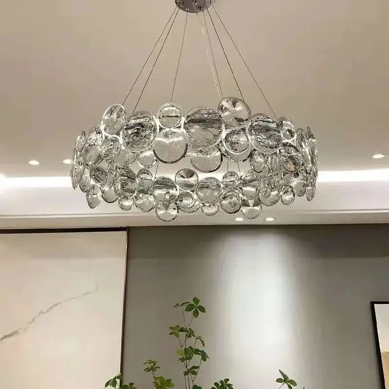 Chrome Crystal Ring Chandelier