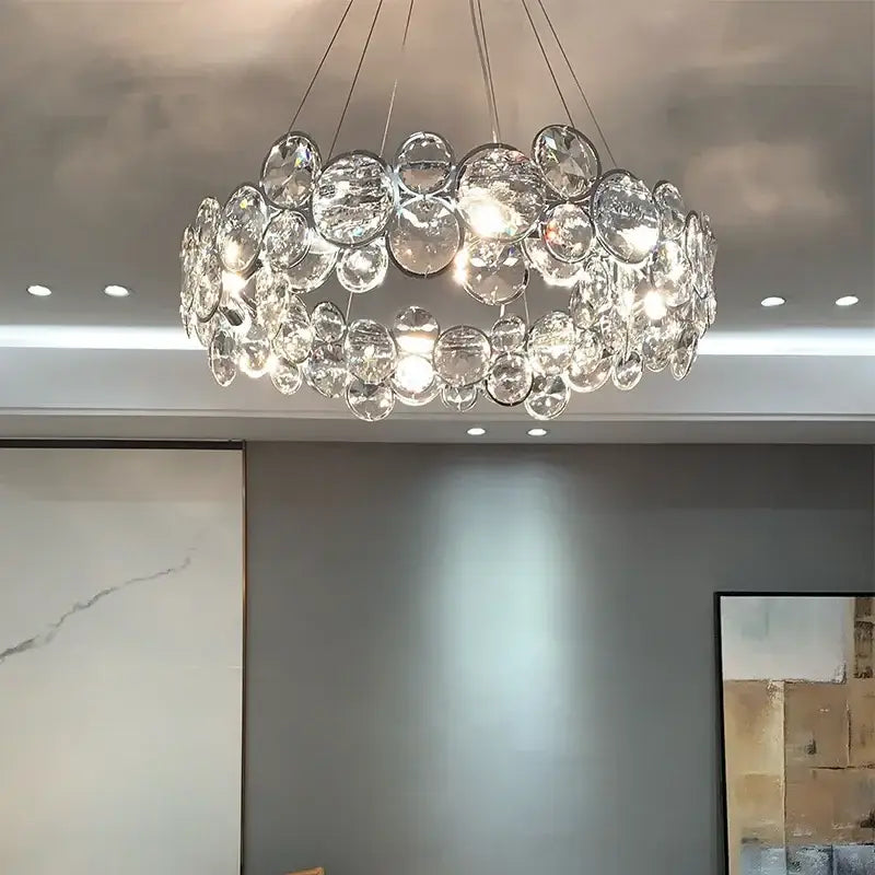 Chrome Crystal Ring Chandelier