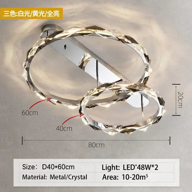 Chrome Dimmable Crystal Chandelier