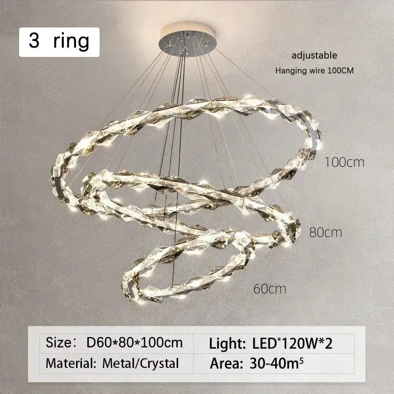 Chrome Dimmable Crystal Chandelier
