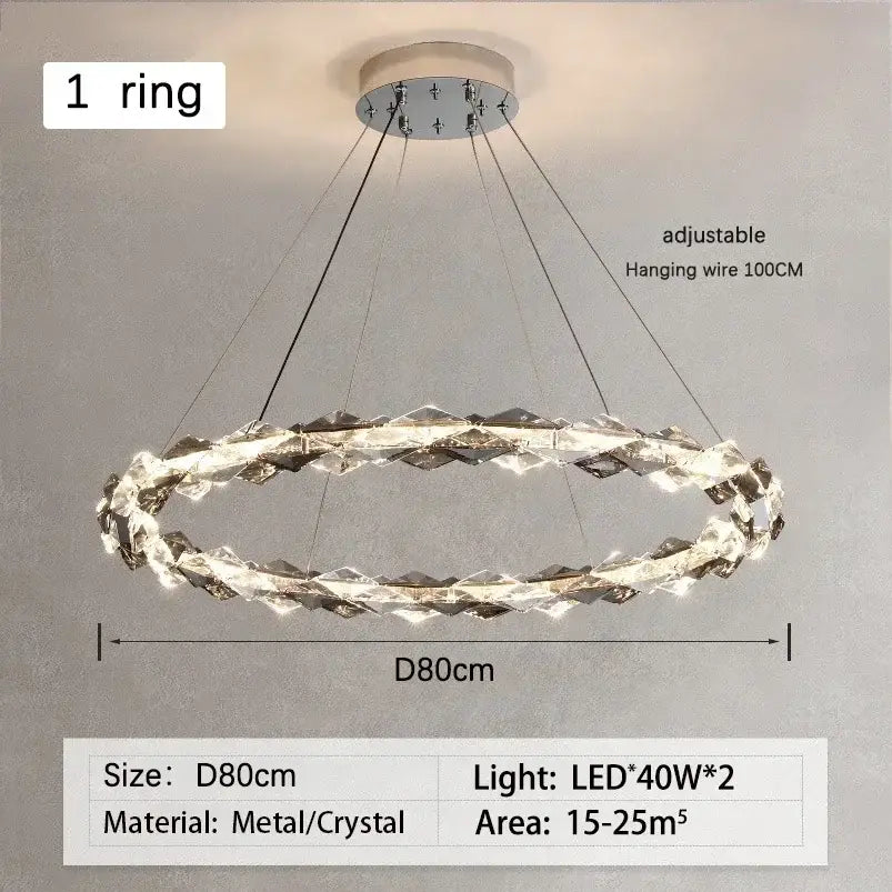 Chrome Dimmable Crystal Chandelier