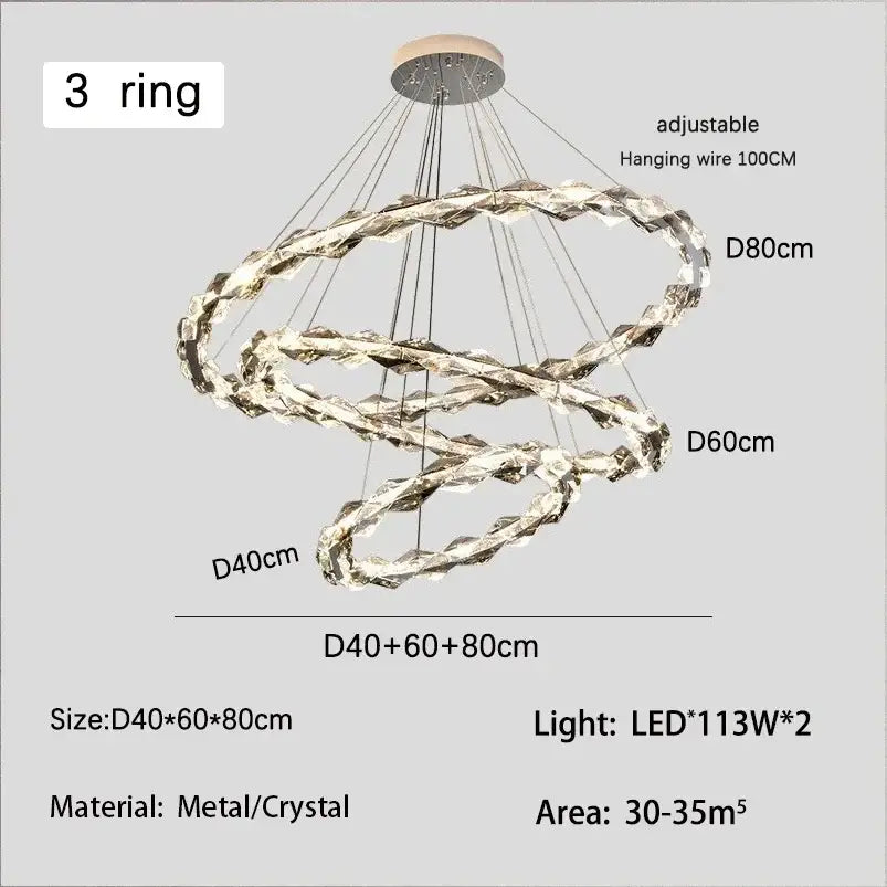 Chrome Dimmable Crystal Chandelier