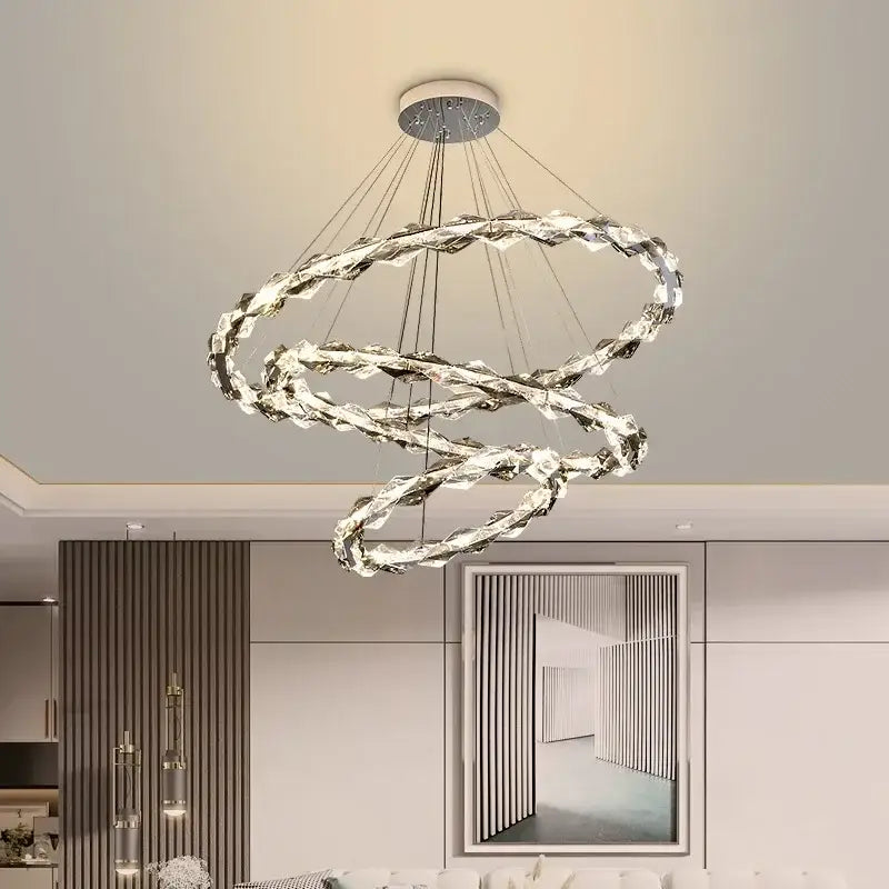 Chrome Dimmable Crystal Chandelier