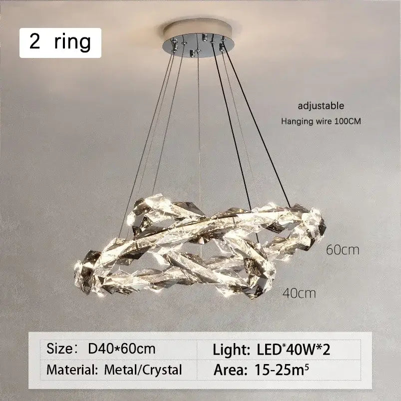 Chrome Dimmable Crystal Chandelier