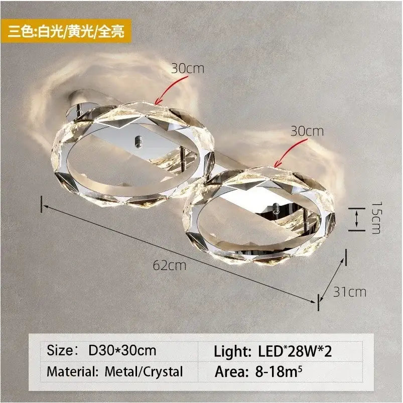 Chrome Dimmable Crystal Chandelier