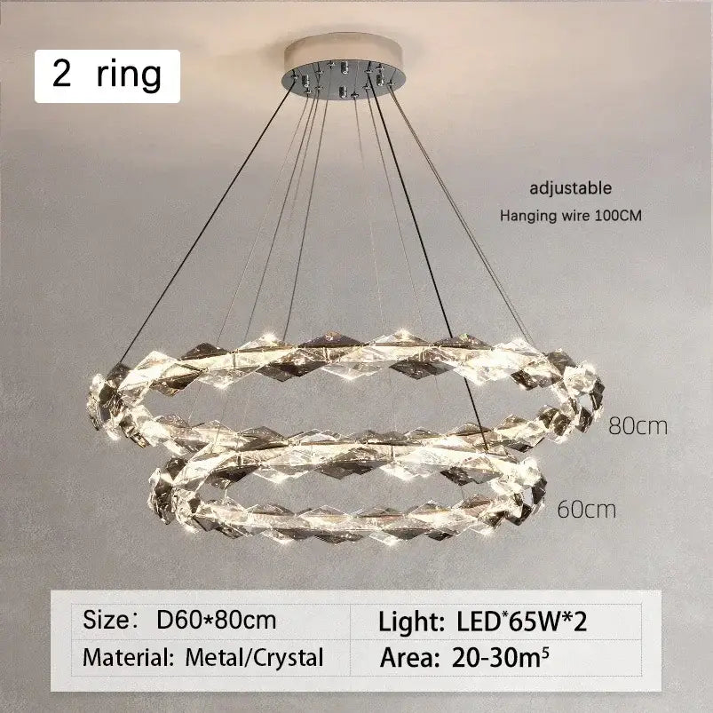 Chrome Dimmable Crystal Chandelier