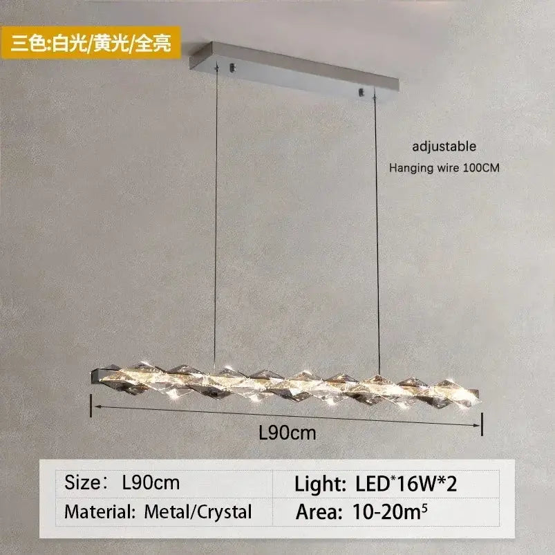 Chrome Dimmable Crystal Chandelier