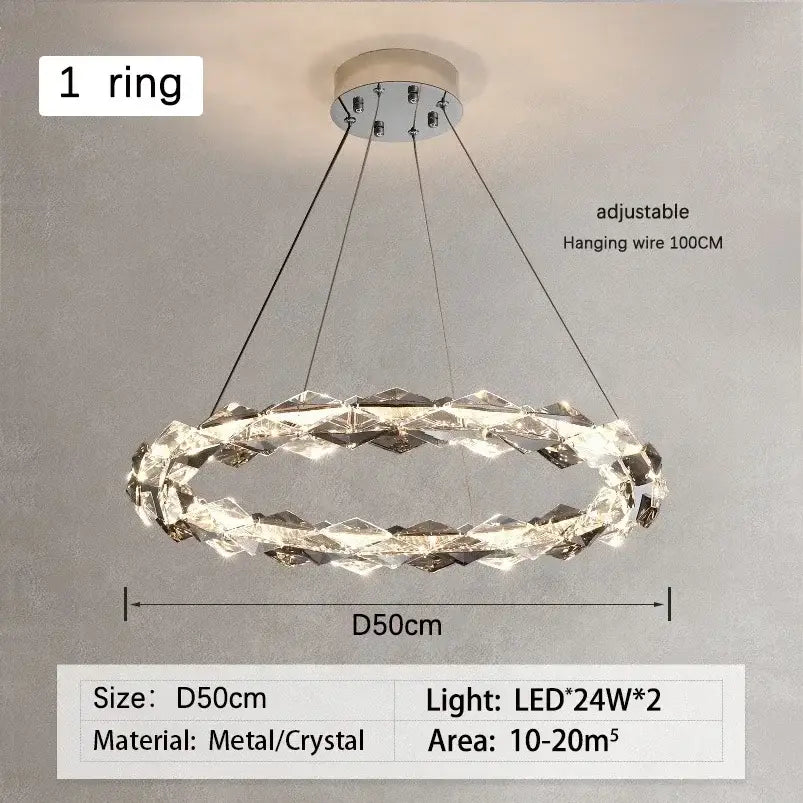 Chrome Dimmable Crystal Chandelier