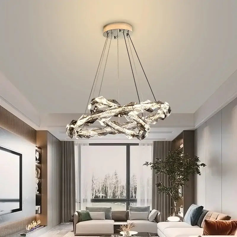 Chrome Dimmable Crystal Chandelier