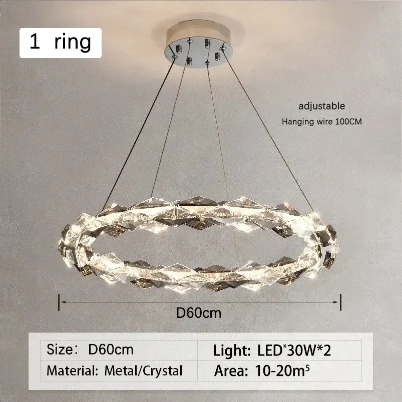 Chrome Dimmable Crystal Chandelier