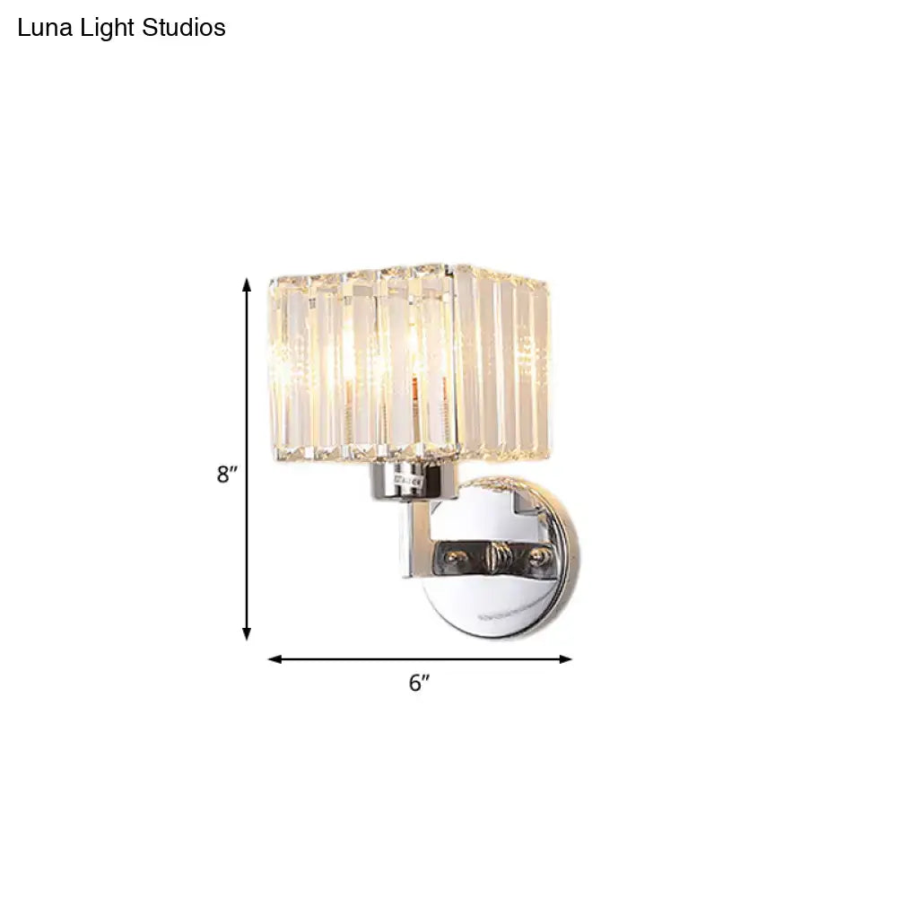 Chrome Crystal Wall Sconce Cylinder or Square