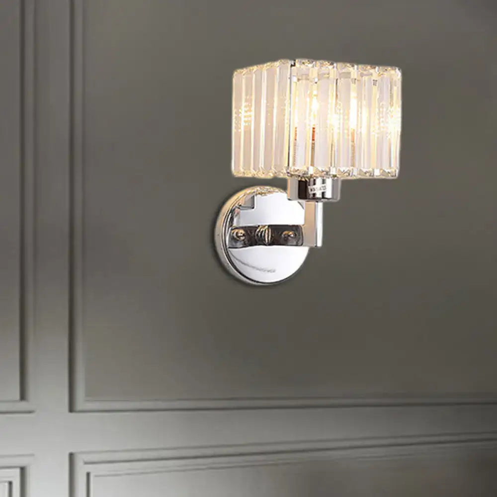 Chrome Crystal Wall Sconce Cylinder or Square