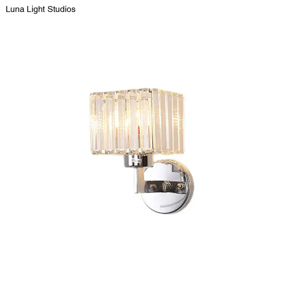 Chrome Crystal Wall Sconce Cylinder or Square